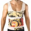 Moldeate Men's Shapewear Compression Vest, Natural, Printed For Men