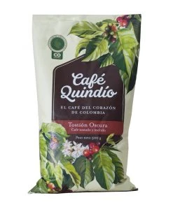 Café Quindío 100% Colombian Traditional Dark Roast Ground Coffee, 500g Pack