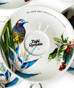 Café Quindío Carpintero Coffee Cup And Saucer, 4 Set