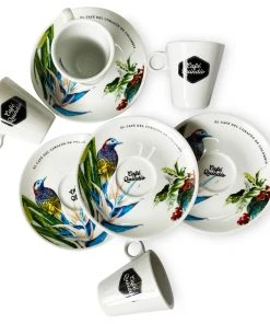 Café Quindío Carpintero Coffee Cup And Saucer, 4 Set