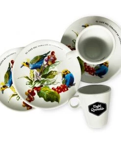 Café Quindío Tangara Coffee Cup And Saucer, 4 Set The Cantina