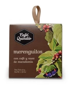 The Cantina Café Quindío Merenguitos Coffee And Macadamia Flavoured Meringues, 50g Box