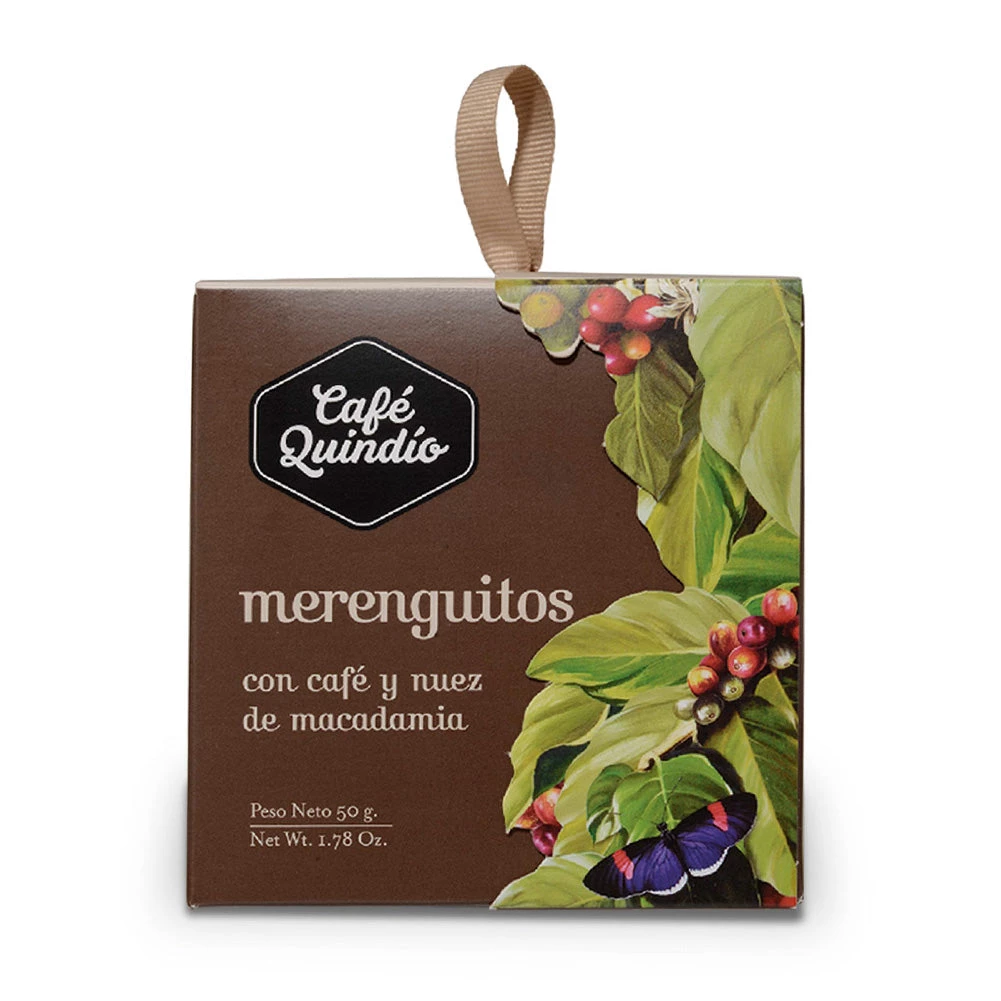 The Cantina Café Quindío Merenguitos Coffee And Macadamia Flavoured Meringues, 50g Box