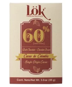 Lök Foods Lök Luxury Colombian Single Origin 60% Cocoa Dark Chocolate Bar, 85g The Cantina
