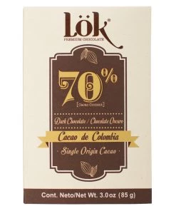 Lök Foods Lök Luxury Colombian Single Origin 70% Cocoa Dark Chocolate Bar, 85g The Cantina