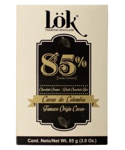 Lök Foods Lök Luxury Colombian Tumaco Origin 85% Cocoa Dark Chocolate Bar, 85g