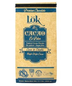 Lök Foods Lök Luxury Colombian Single Origin Sugar Free Natural Cocoa Powder, 200g