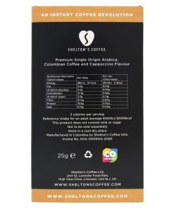 The Cantina Shelton's 100% Single Origin Colombian Cappuccino Instant Coffee Hearts, 10 Box