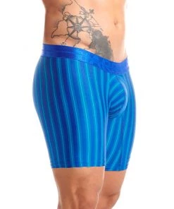 Tarrao Boxer Long Rayas 99 Microfibre Men's Underwear, Blue