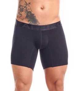 For Men Tarrao Boxer Long Fondo Enterno Cotton Men's Underwear, Black