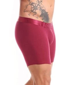 For Men Tarrao Boxer Long Fondo Enterno Cotton Men's Underwear, Wine Red