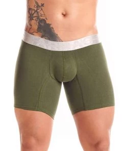 Tarrao Boxer Long Fondo Enterno Cotton Men's Underwear, Military Green