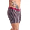 Tarrao Boxer Short Rayas 31 Microfibre Men's Underwear, Wine/Grey For Men
