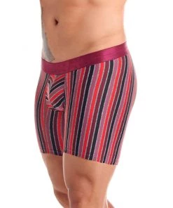 Tarrao Boxer Short Rayas 32 Microfibre Men's Underwear, Red For Men