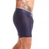 For Men Tarrao Boxer Long Malla Rayas Microfibre Men's Underwear, Navy Blue