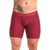 For Men Tarrao Boxer Long Malla Rayas Microfibre Men's Underwear, Wine Red