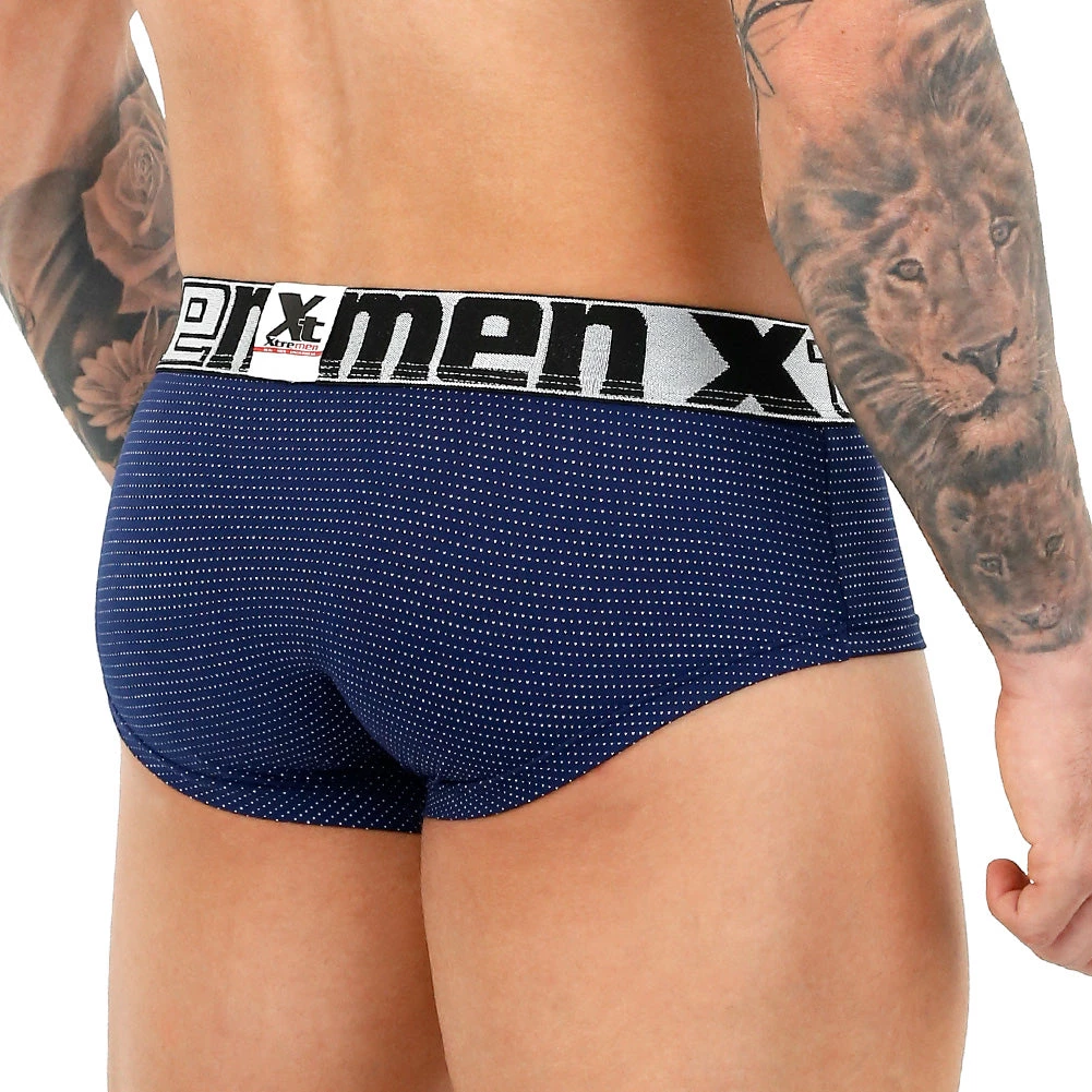 Xtremen Brief Miniprint Microfibre Men's Underwear, Blue/White