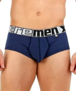 Xtremen Brief Miniprint Microfibre Men's Underwear, Blue/White