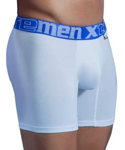 Xtremen Boxer Long Classic Fondo Enterno Cotton Men's Underwear, White For Men