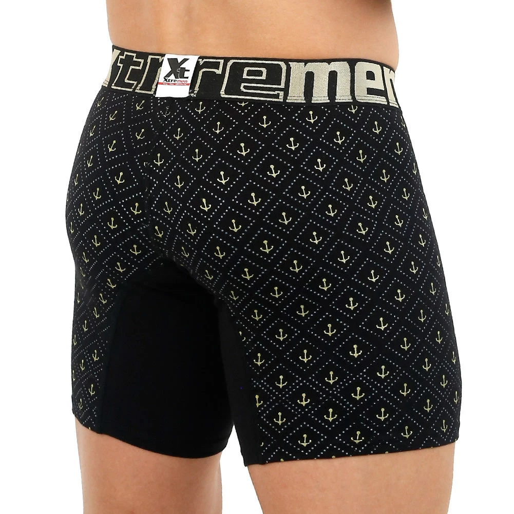 Xtremen Boxer Long Estampado Miniprint Anclas Microfibre Men's Underwear, Black For Men 3 Xtremen Boxer Long Estampado Miniprint Anclas Microfibre Men's Underwear, Black For Men
