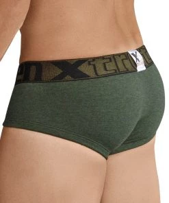 Xtremen Brief Sesgado En Pinza Cotton Men's Underwear, Military Green For Men
