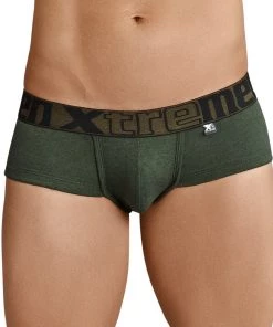 Xtremen Brief Sesgado En Pinza Cotton Men's Underwear, Military Green For Men