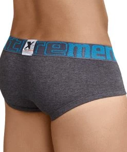 For Men Xtremen Brief Sesgado En Pinza Cotton Men's Underwear, Dark Grey