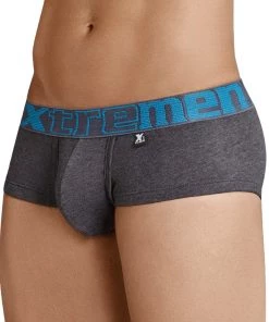 For Men Xtremen Brief Sesgado En Pinza Cotton Men's Underwear, Dark Grey